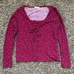 Heart & Hips Girls Floral Long Sleeve Blouse sz M 10-12